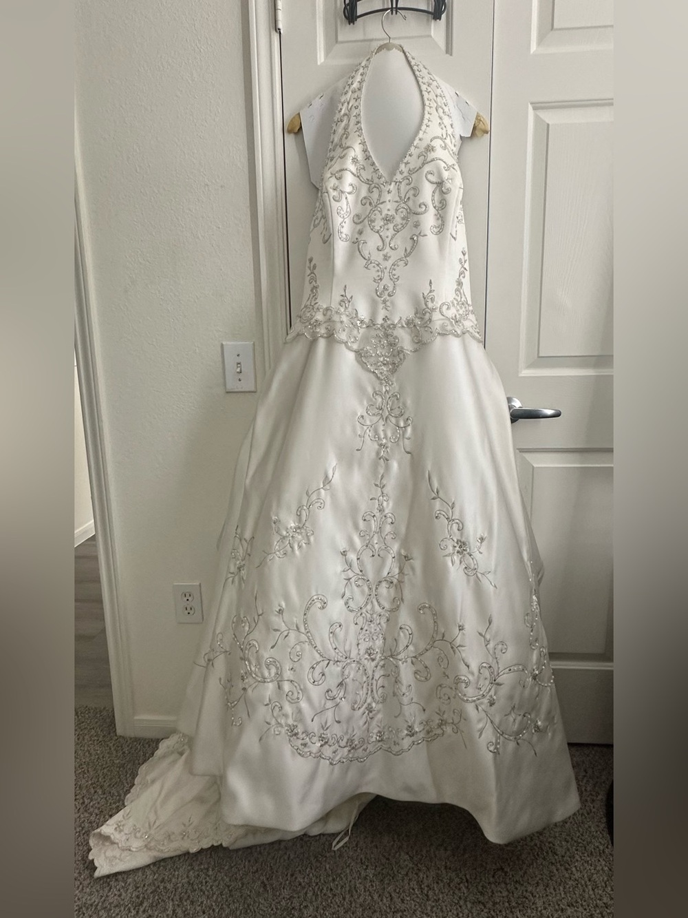 Ivory Embellished V-Neck Bridal Gown